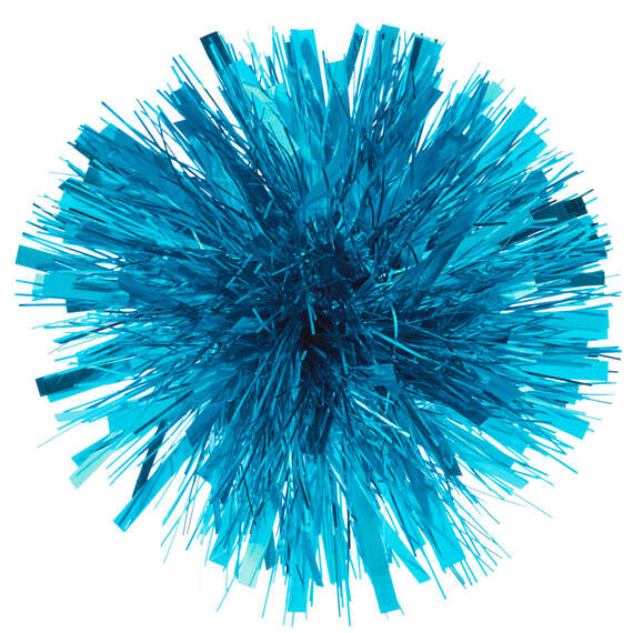 Turquoise Metallic Pom-Pom Gift Bow, 5.5", Turquoise, large image number 1