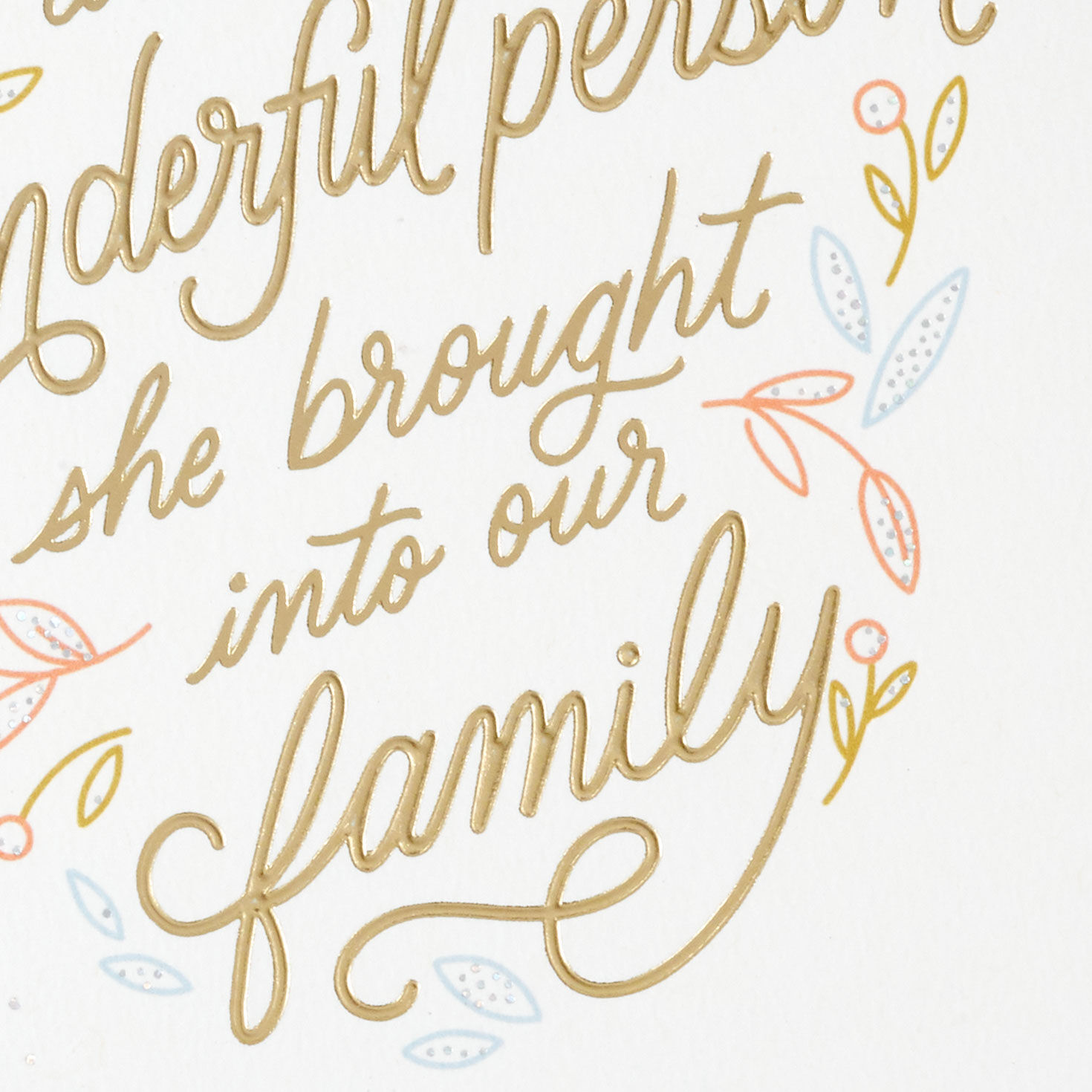 Pink and Blue Leaves Anniversary Card for Daughter and Partner Card Front Detail image number 6