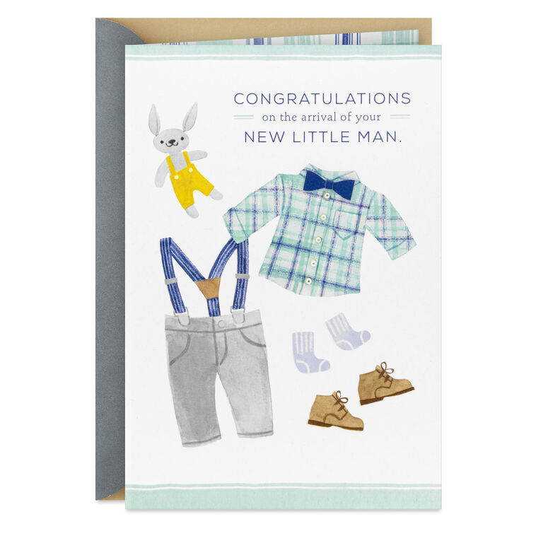 Celebrating Your New Little Man New Baby Boy Card