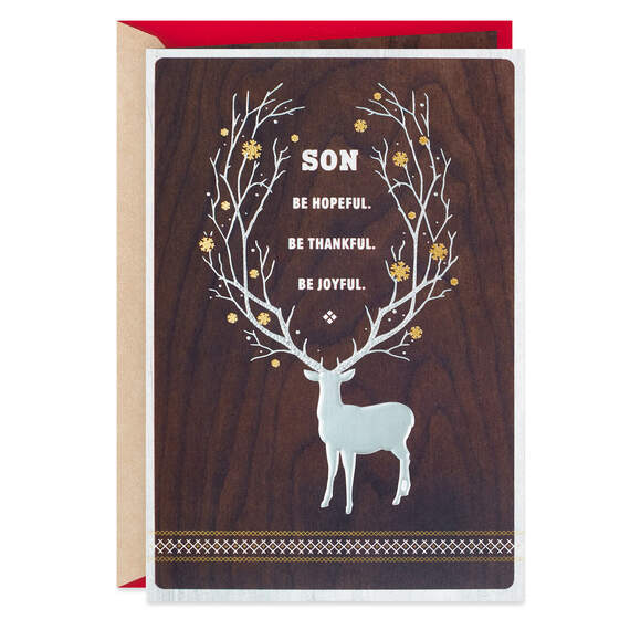 Always Loved Festive Deer Christmas Card for Son, , large image number 1