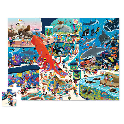 Crocodile Creek Day at the Aquarium 48-Piece Jigsaw Puzzle, 