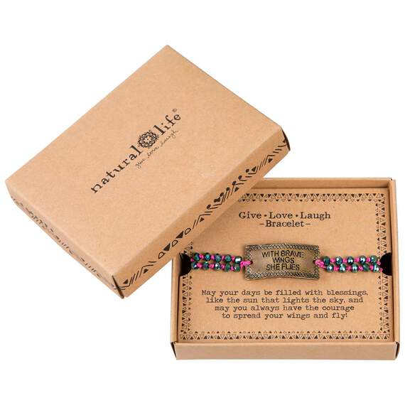 Natural Life With Brave Wings Give-Love-Laugh Bracelet, , large image number 1