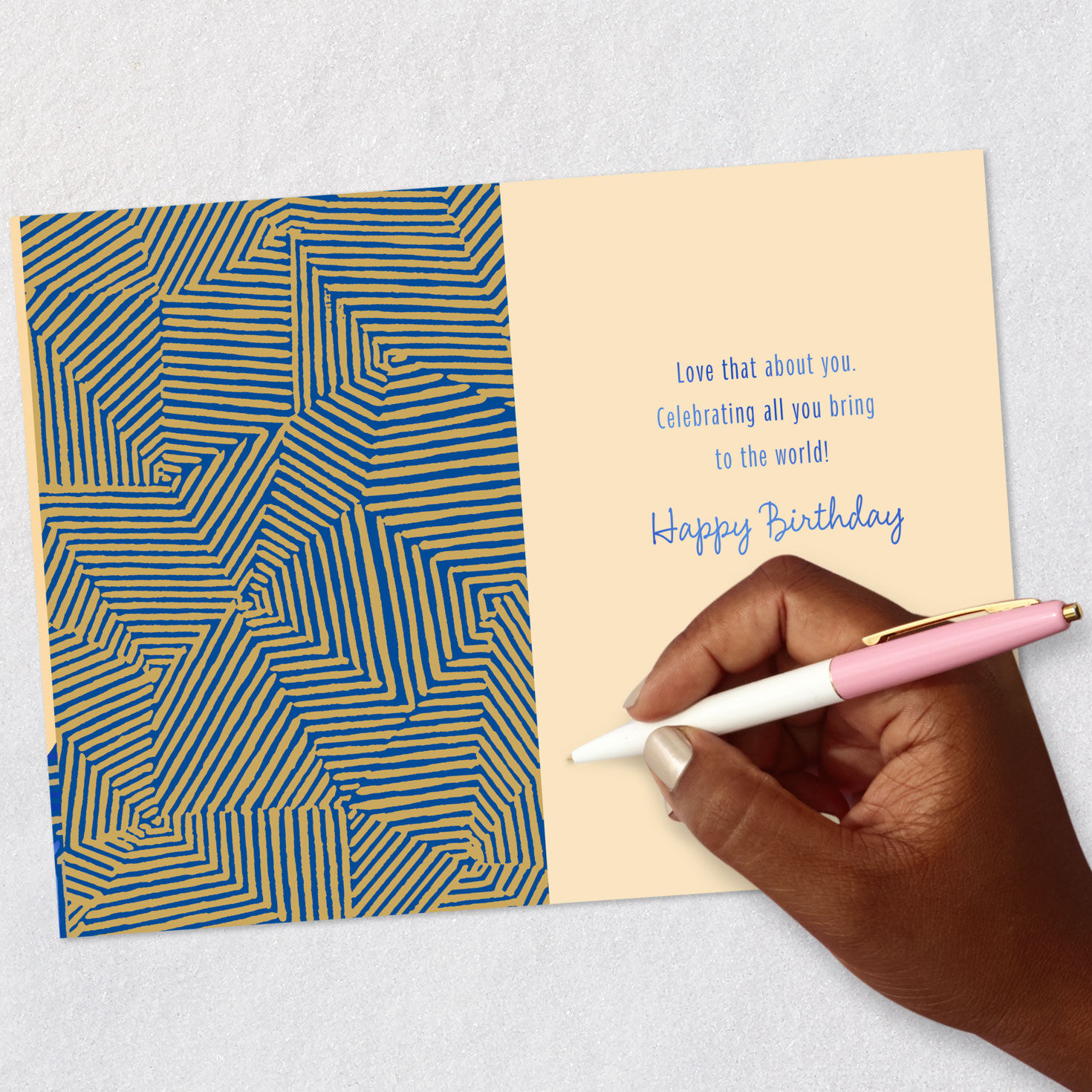Blue Foil Script Religious Birthday Card Signing card image number 6