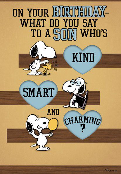 Snoopy Love Ya! Son Birthday Card