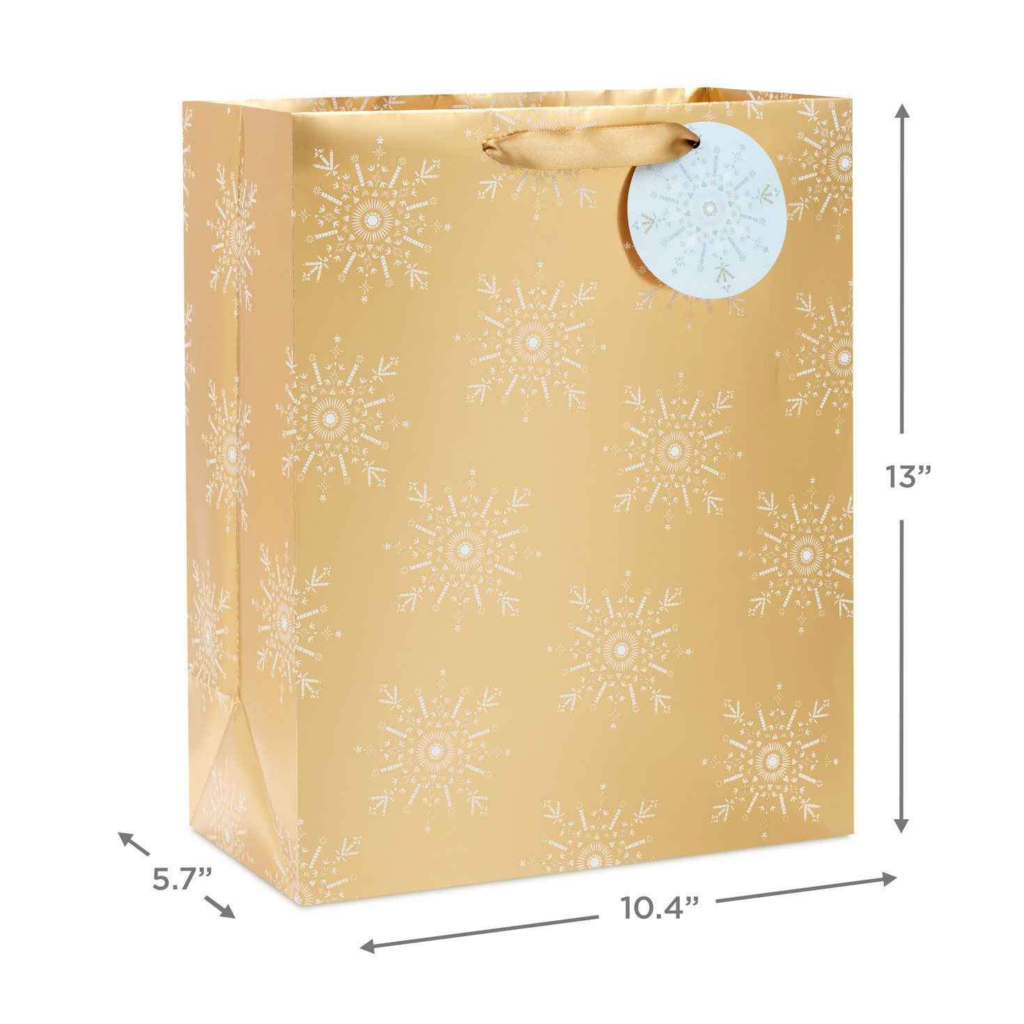 13" Snowflakes on Gold Metallic Large Holiday Gift Bag for only USD 4.99 | Hallmark