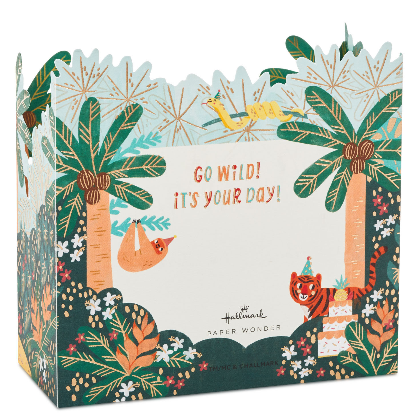 Go Wild Jungle Animals 3D Pop-Up Birthday Card for Kids, , large image number 2