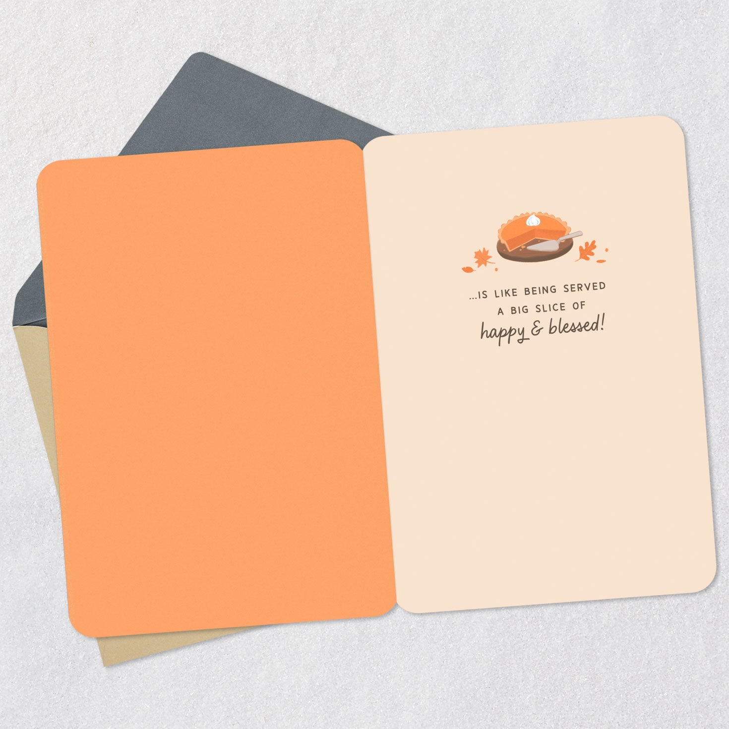 Raccoons With Pie Thanksgiving Card for Couple Open card with envelope image number 3
