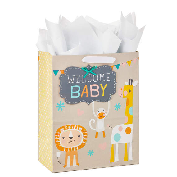 13" Welcome Baby 3-Pack Assorted Gift Bags With Tissue, , large image number 6