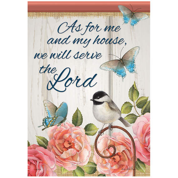 Carson We Will Serve the Lord Garden Flag, 18", , large image number 1