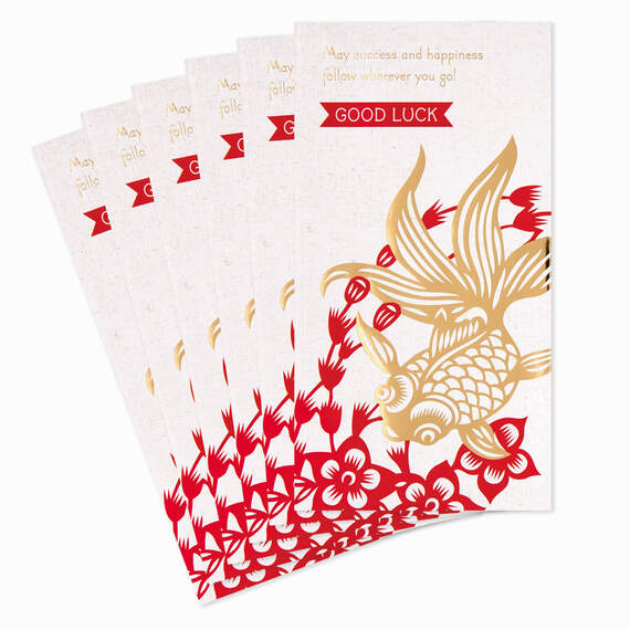 May Happiness Follow You Lai See Good Luck Envelopes, Pack of 6, , large image number 1
