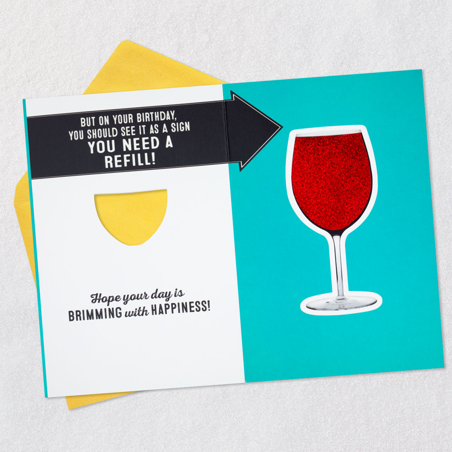 Wine Glass Birthday Card With Motion Open card with envelope image number 4