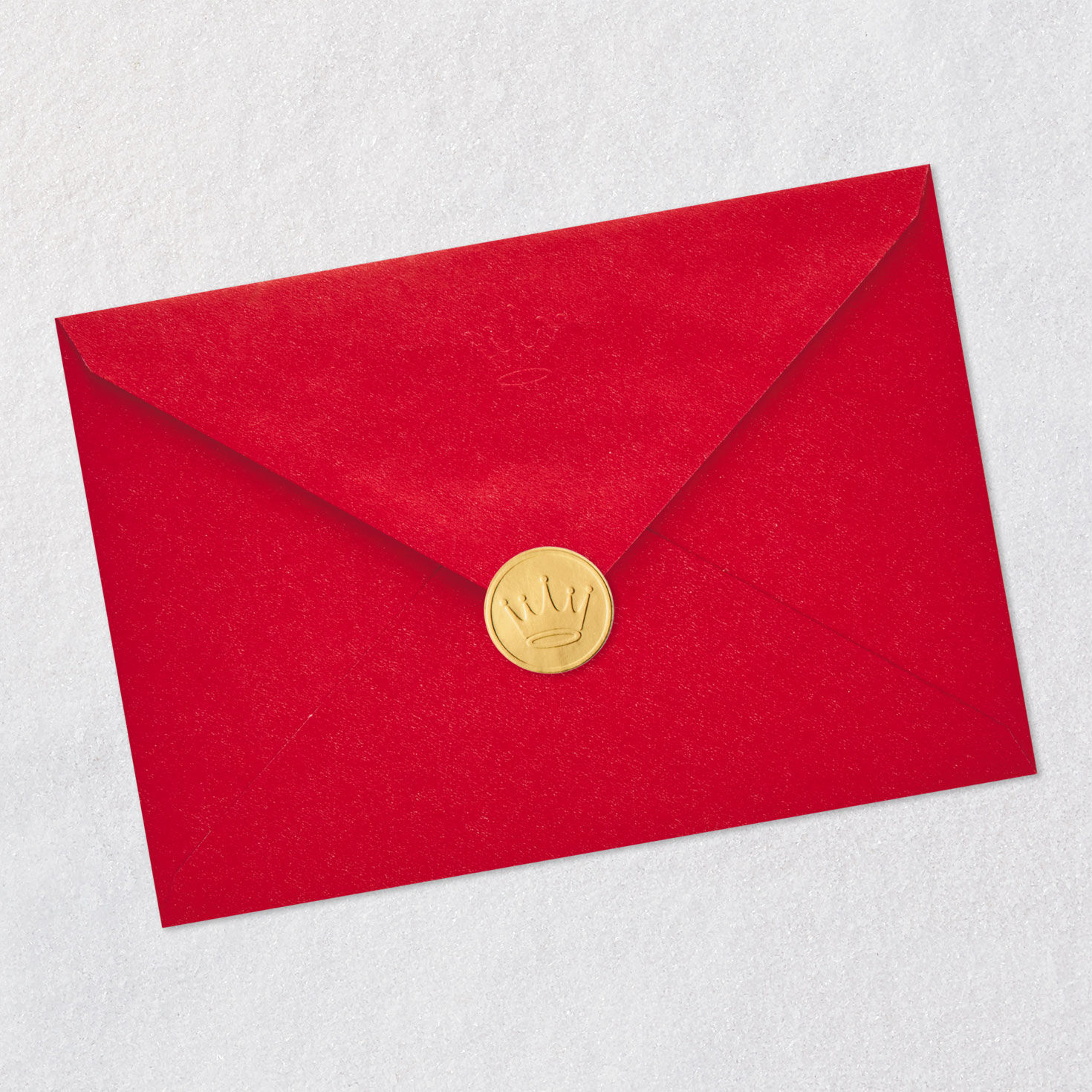 Red and Green Snowflakes Son Christmas Card Envelope Back with Seal image number 9