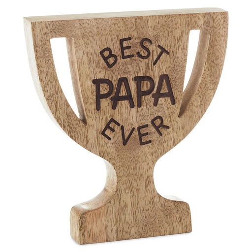 Best Papa Ever Trophy-Shaped Quote Sign, 5.3x6, 
