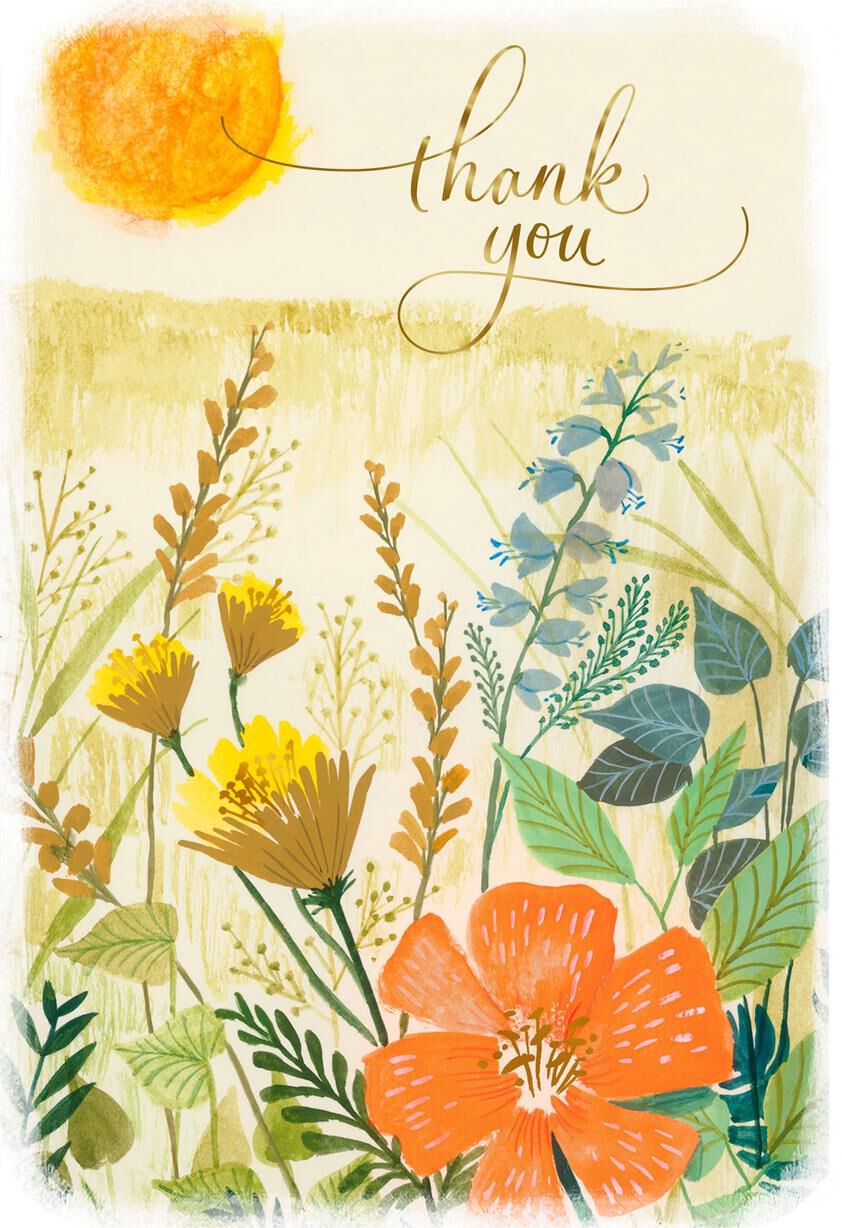 Sunny Wildflowers Thank You Card