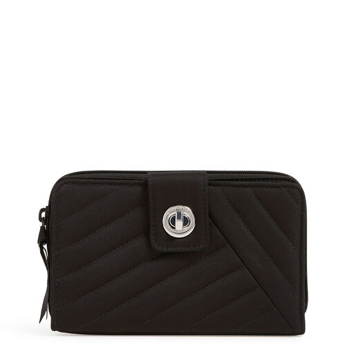 Vera Bradley RFID Turnlock Wallet in Solid Black, 