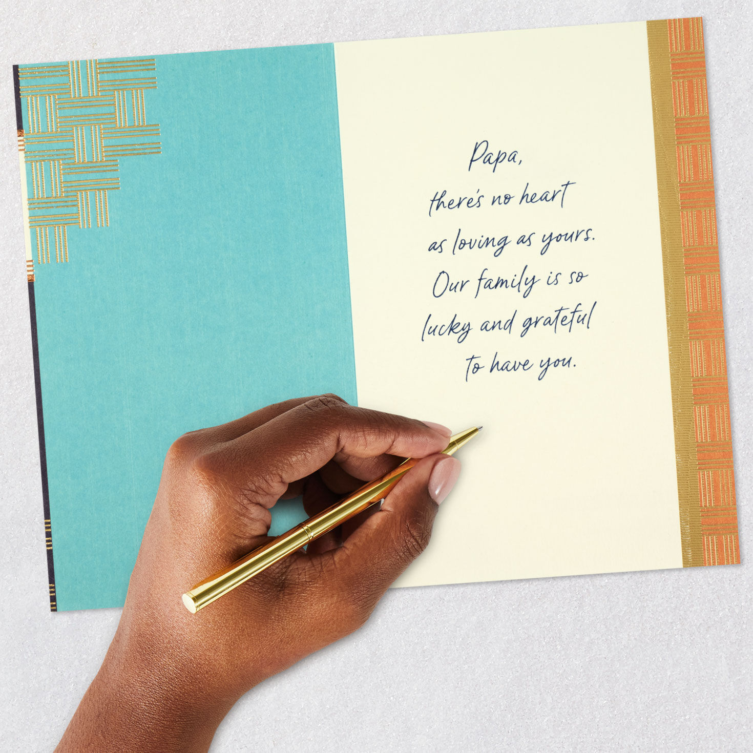 Botanical on Blue Papa Father's Day Card Signing card image number 6