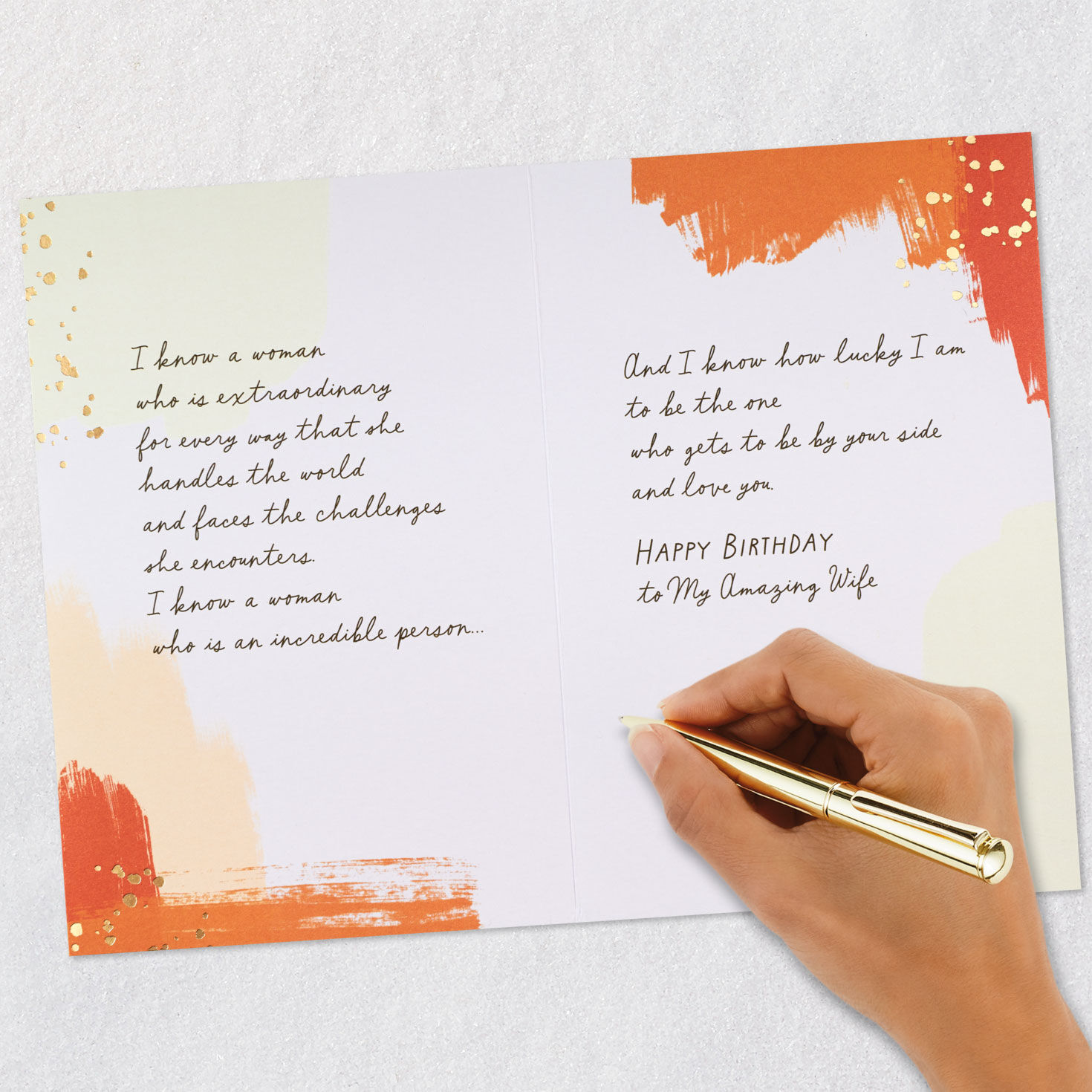 Black Woman in Abstract Landscape Wife Birthday Card signing card image number 8