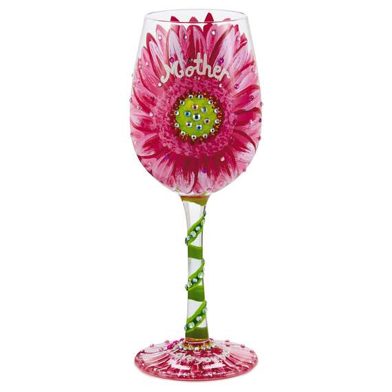 Lolita® Mom's Love in Bloom Handpainted Wine Glass, 15 oz., , large image number 1