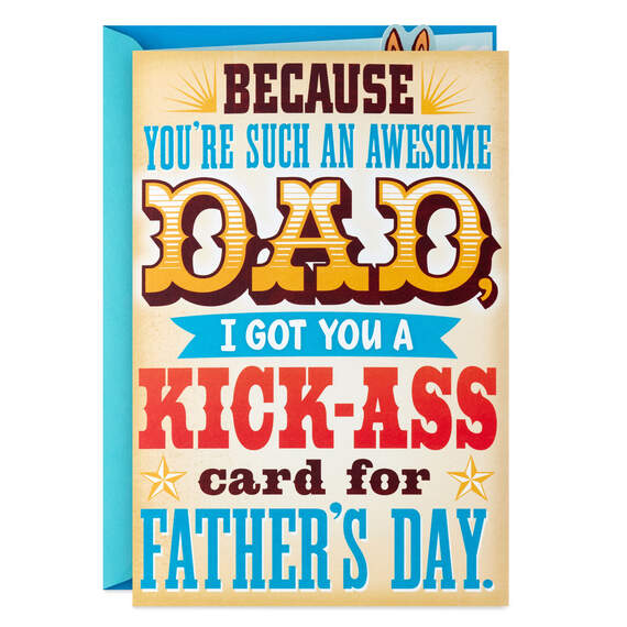 A Kick-Ass Dad Funny Pop-Up Father's Day Card, , large image number 1
