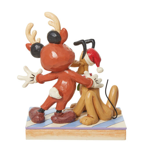 Jim Shore Disney Mickey Mouse Reindeer With Santa Pluto Figurine, 6.25", 