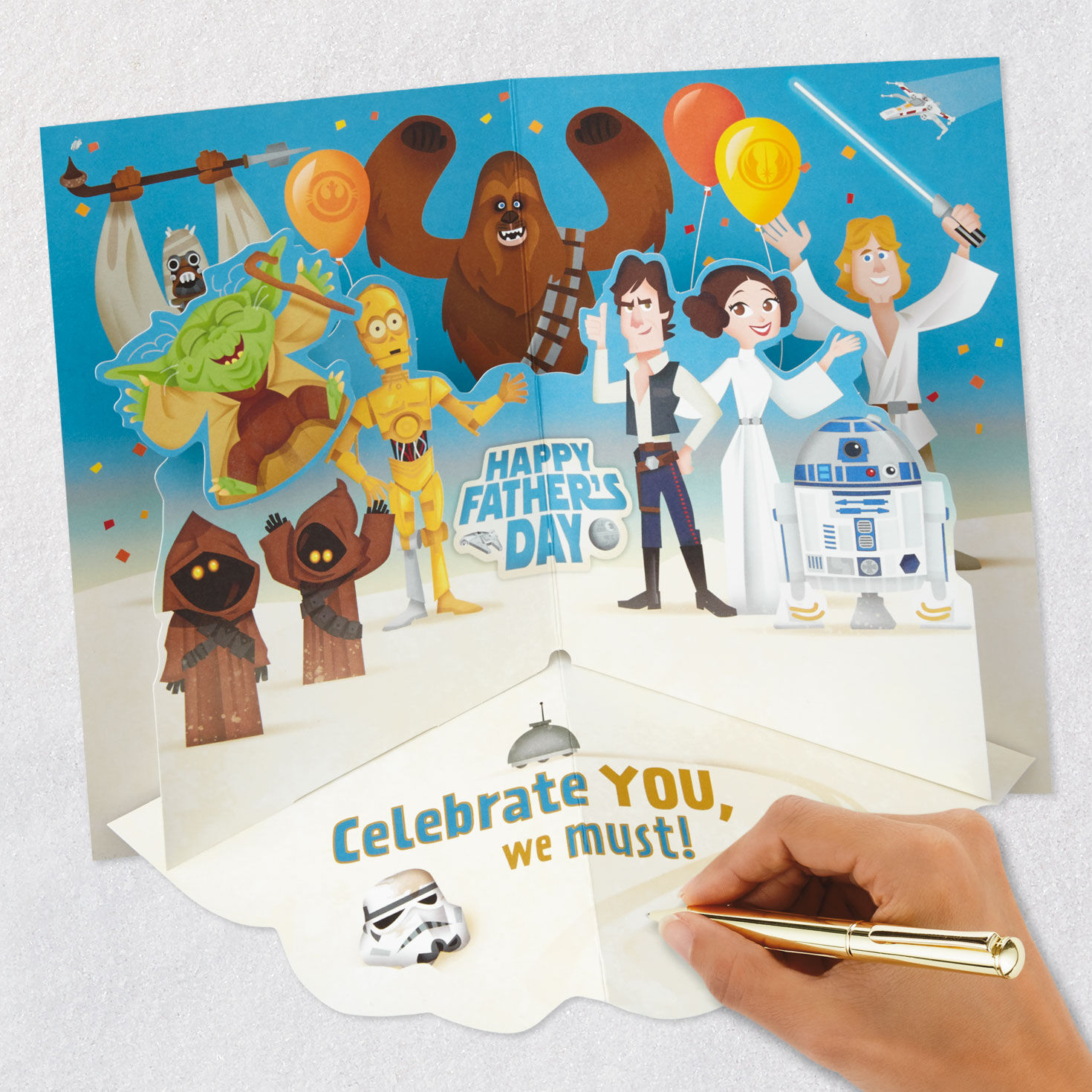 Star Wars Heroes and Droids Pop-Up Fathers Day Card Signing card image number 6