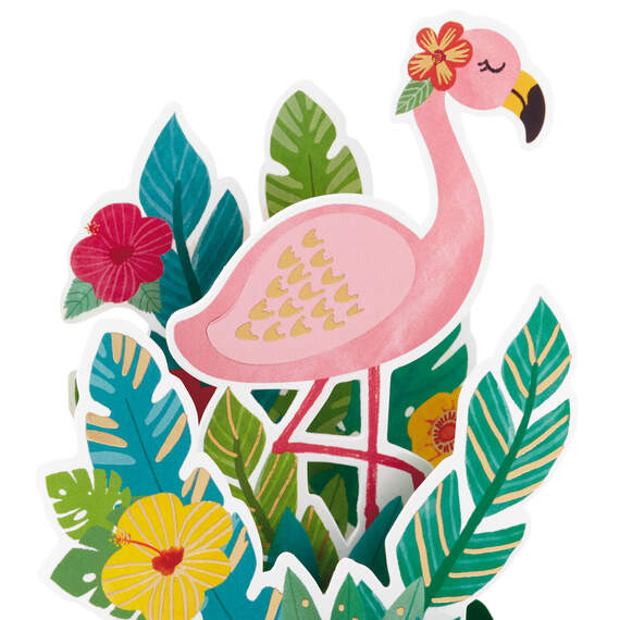 Sunny Hello Flamingo 3D Pop-Up Hello Card, , large image number 4