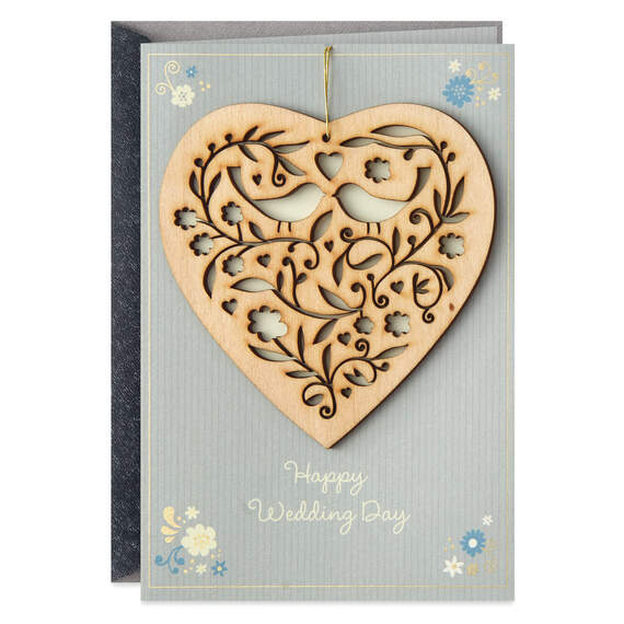 New Beginnings Wedding Card With Heart Decoration, , large image number 1