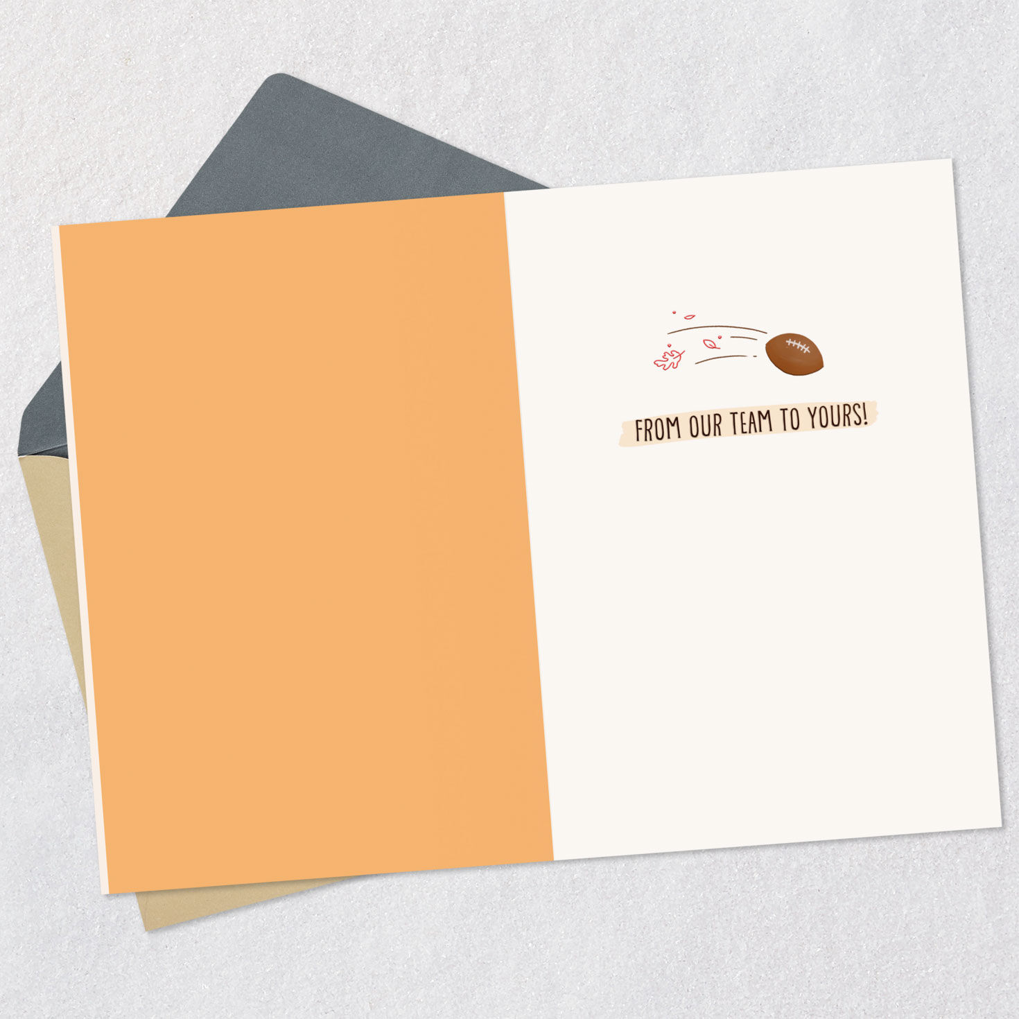 Turkey Football Team Thanksgiving Card Open card with envelope image number 3