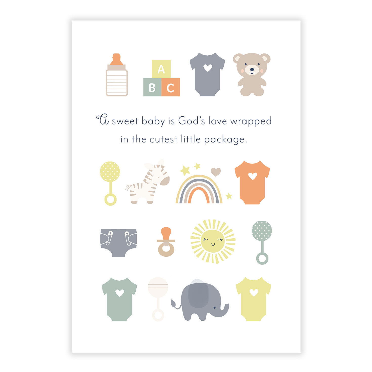 Cute Baby Icons Personalized Baby Card front image number 2