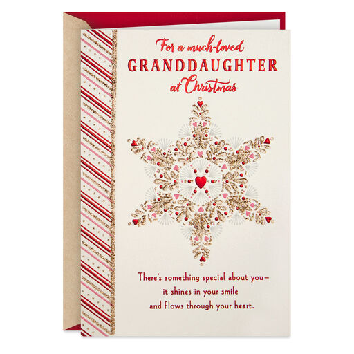 For a Much-Loved Granddaughter Religious Christmas Card, 