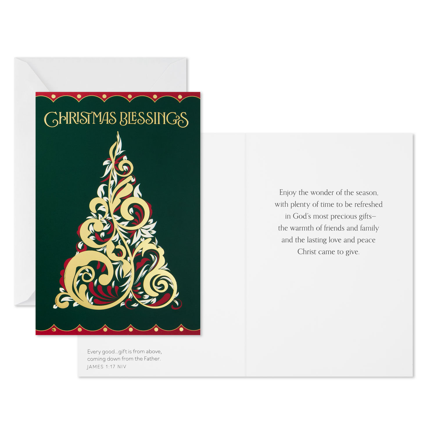 Elegant Tree DaySpring Religious Christmas Cards Card Front with Sentiment image number 3