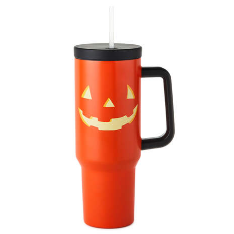 Orange Pumpkin Stainless Steel Insulated Cold Cup front