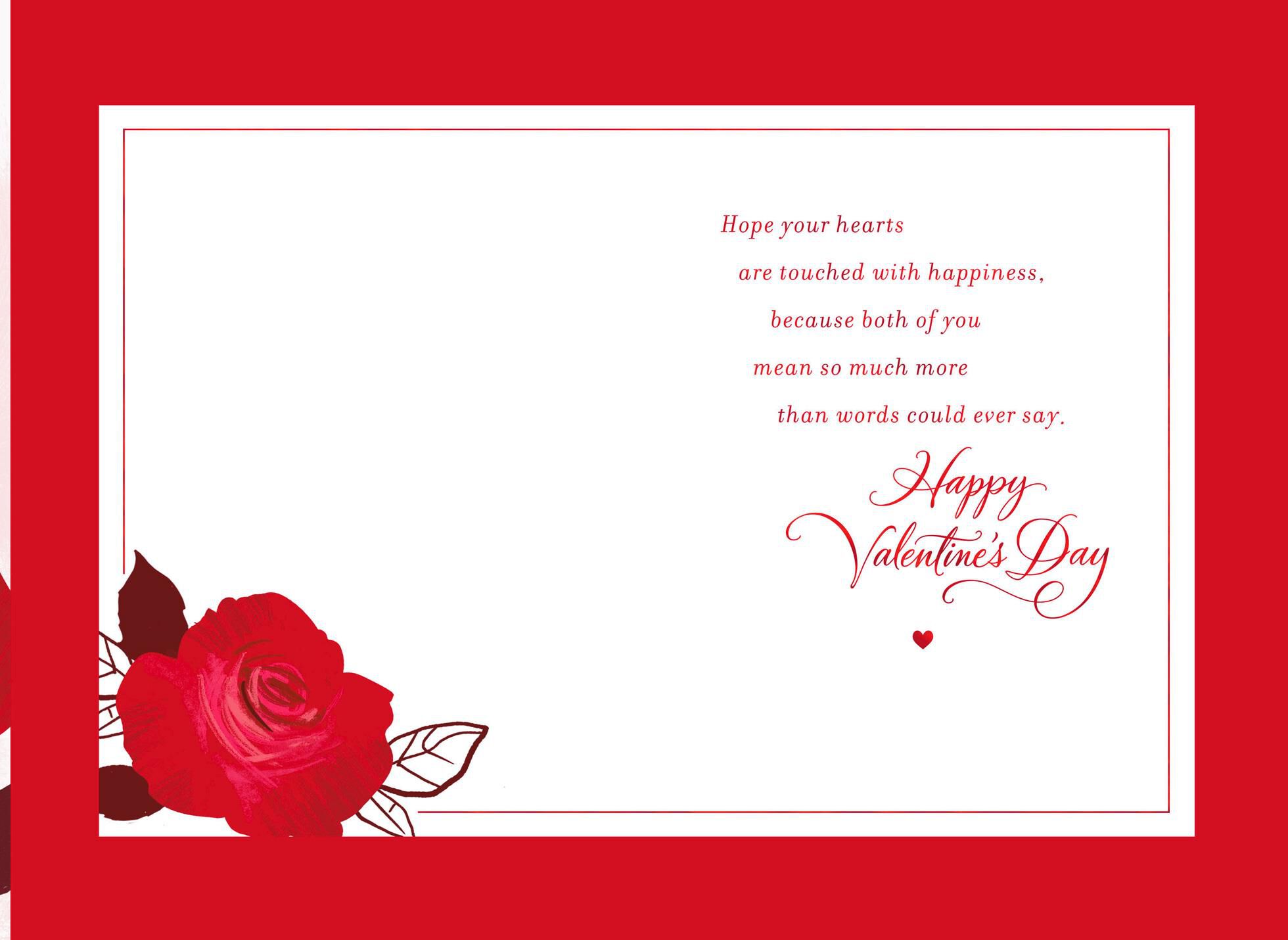 Two Roses Valentine's Day Card for Daughter and Son-in-Law