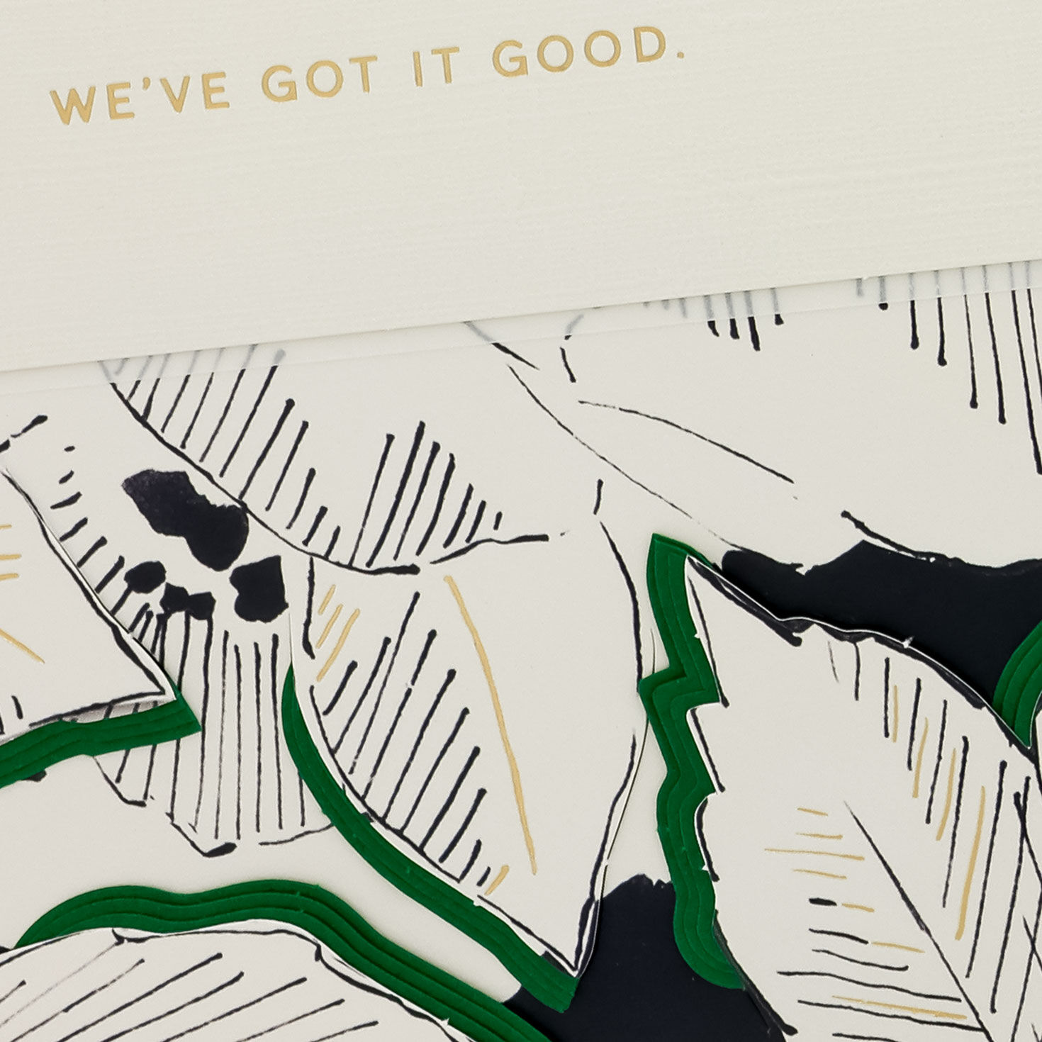 Hunter Green and Gold Leaves Anniversary Card Card Front Detail image number 4