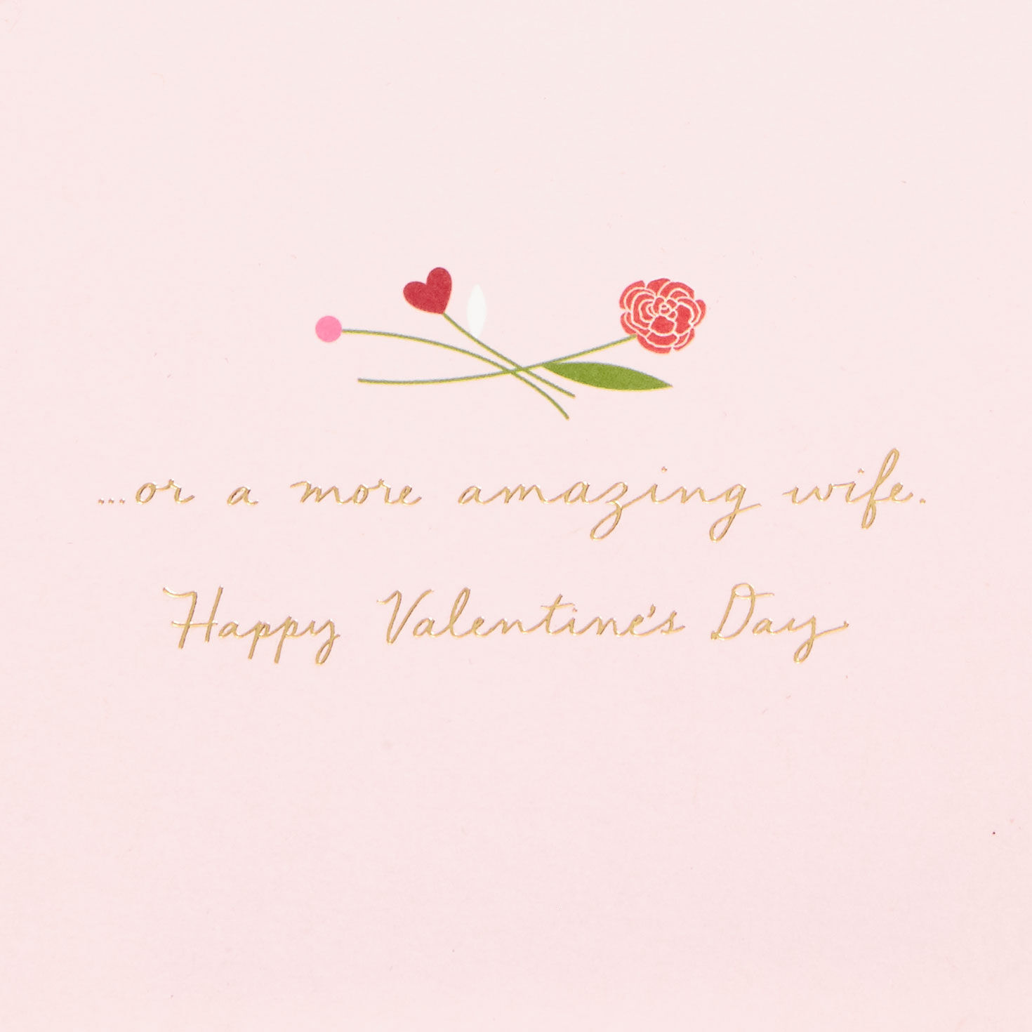 Flowers on Pink Valentine's Day Card for Wife sentiment image number 2