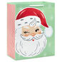 Retro Santa on Green Large Christmas Gift Bag Back image number 6