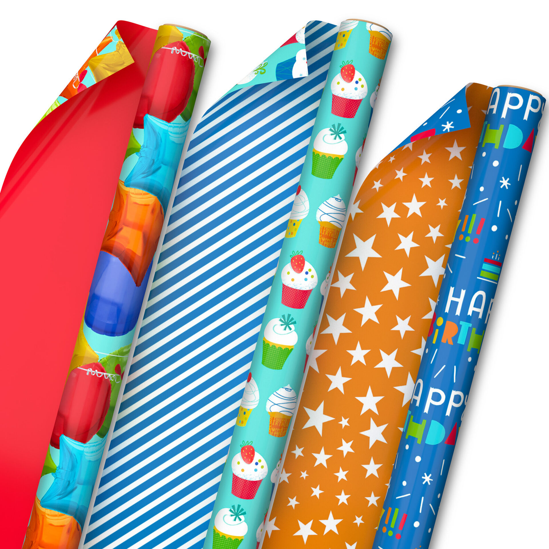 Bright Birthday 3Pack Reversible Wrapping Paper Wrapping Paper Sets