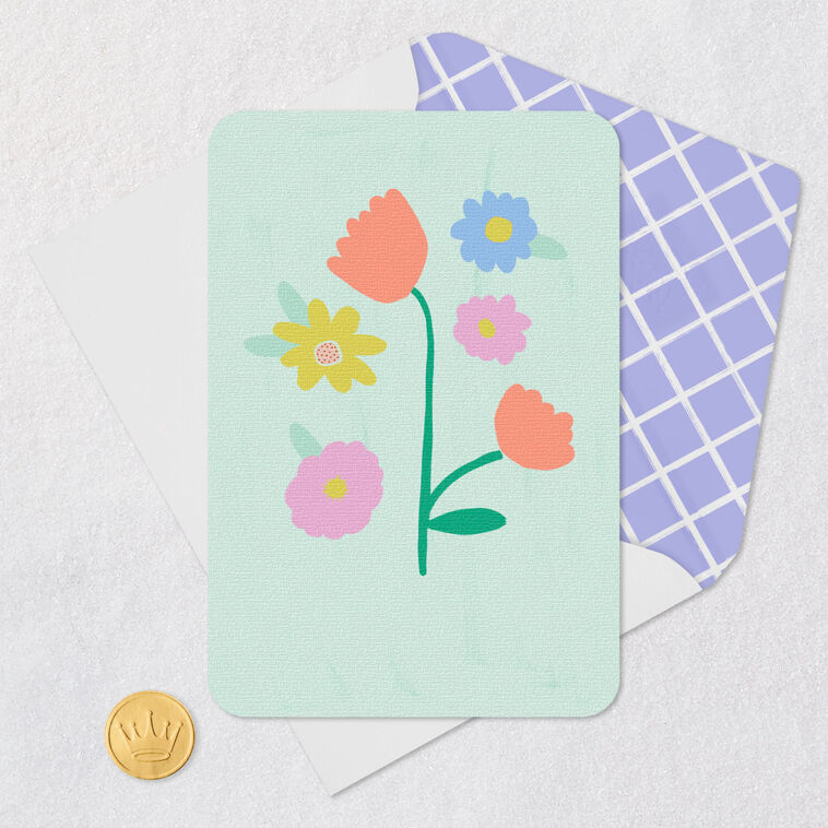 Tulips and Spring Flowers Blank Card Card Front with Envelope and Gold Seal image number 4