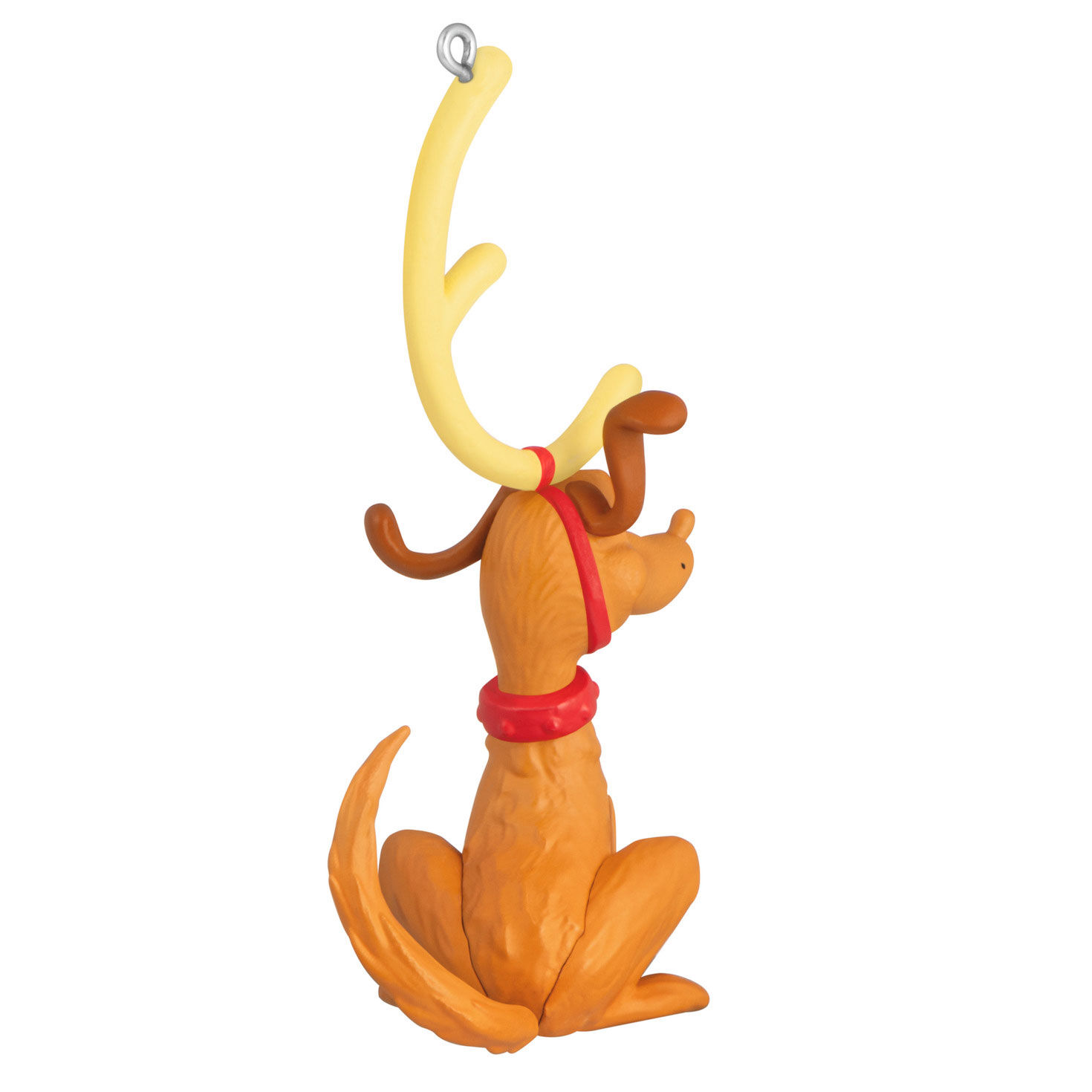 Grinch Max the Dog With Antler Keepsake Ornament Back image number 6