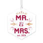Mr. & Mrs. Personalized Text Metal Ornament, , large image number 1