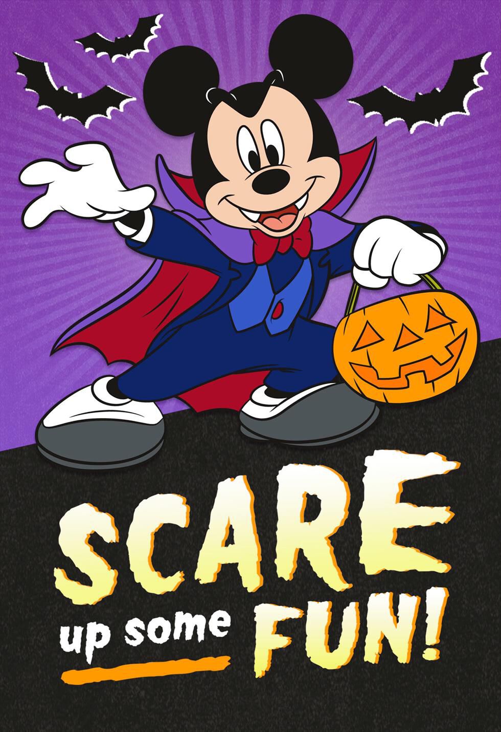 disney mickey mouse vampire halloween card greeting cards hallmark haloween cards