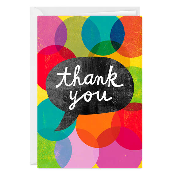 Word Bubble Folded Thank-You Photo Card, , large image number 1