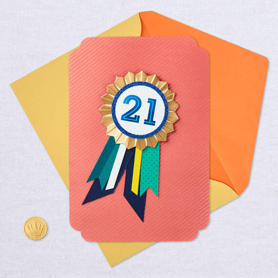 Beyond Ordinary 21st Birthday Card With Badge, , large image number 5