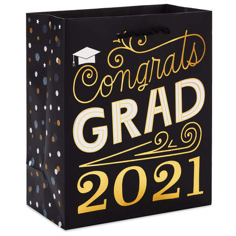 6.5" Congrats Grad 2021 Small Graduation Gift Bag, , large