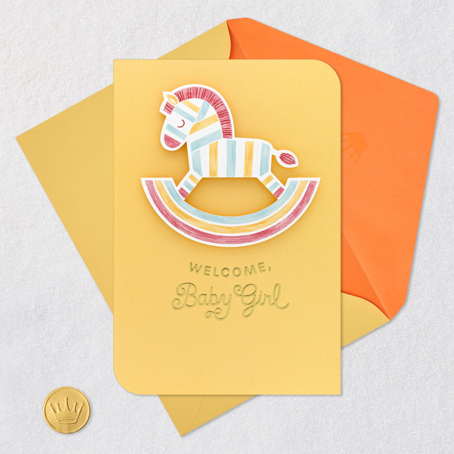 Zebra Rocker New Baby Girl Card  image number 5