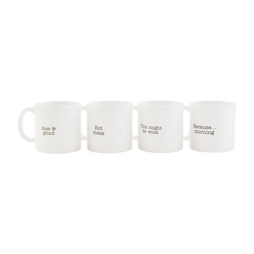 Mud Pie Funny Mugs, Set of 4, 