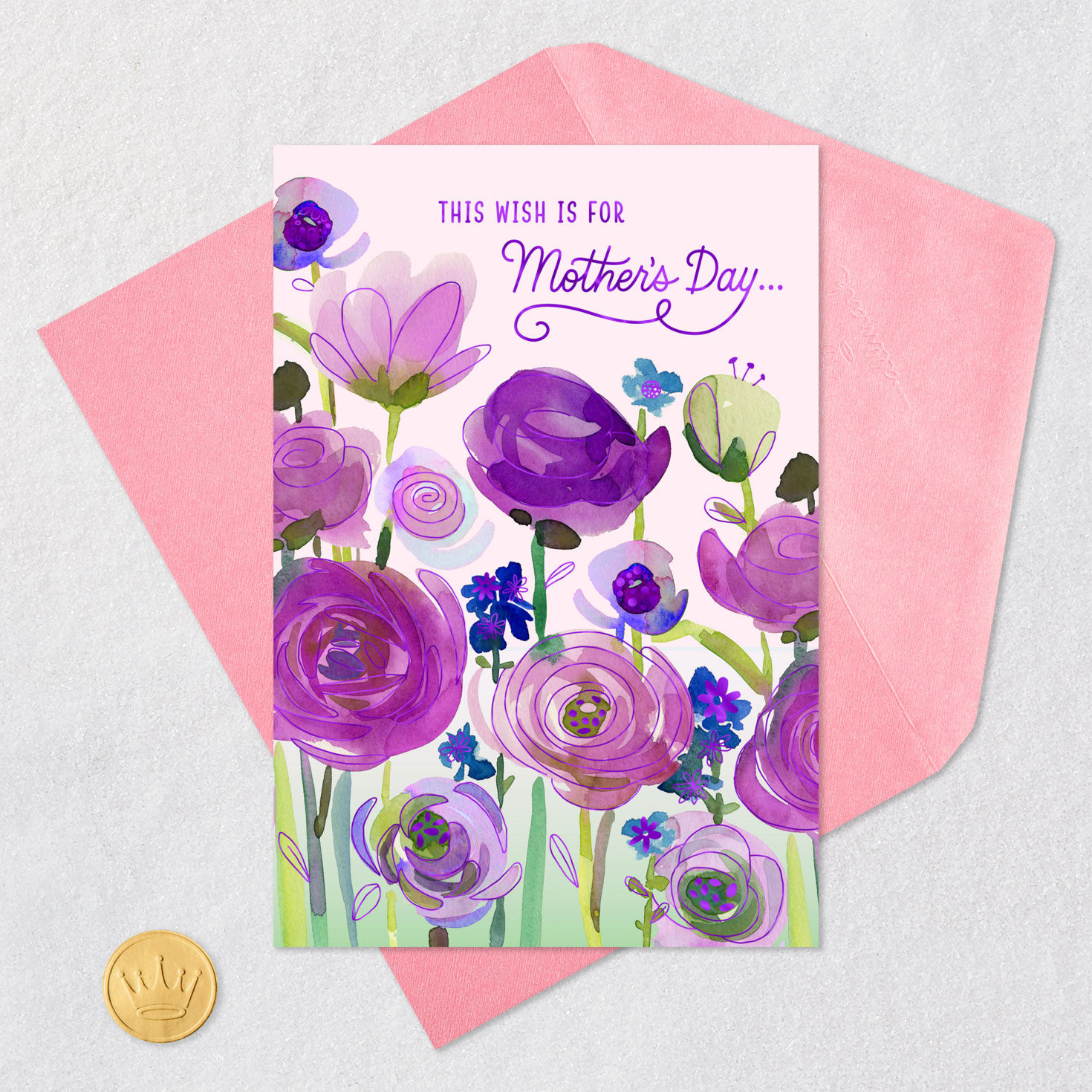 Painted Purple Flowers Mother's Day Card  image number 5