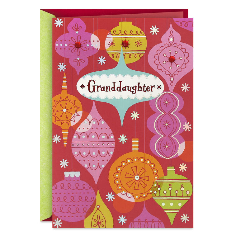 You're a Bright Star in Our Family Christmas Card for Granddaughter