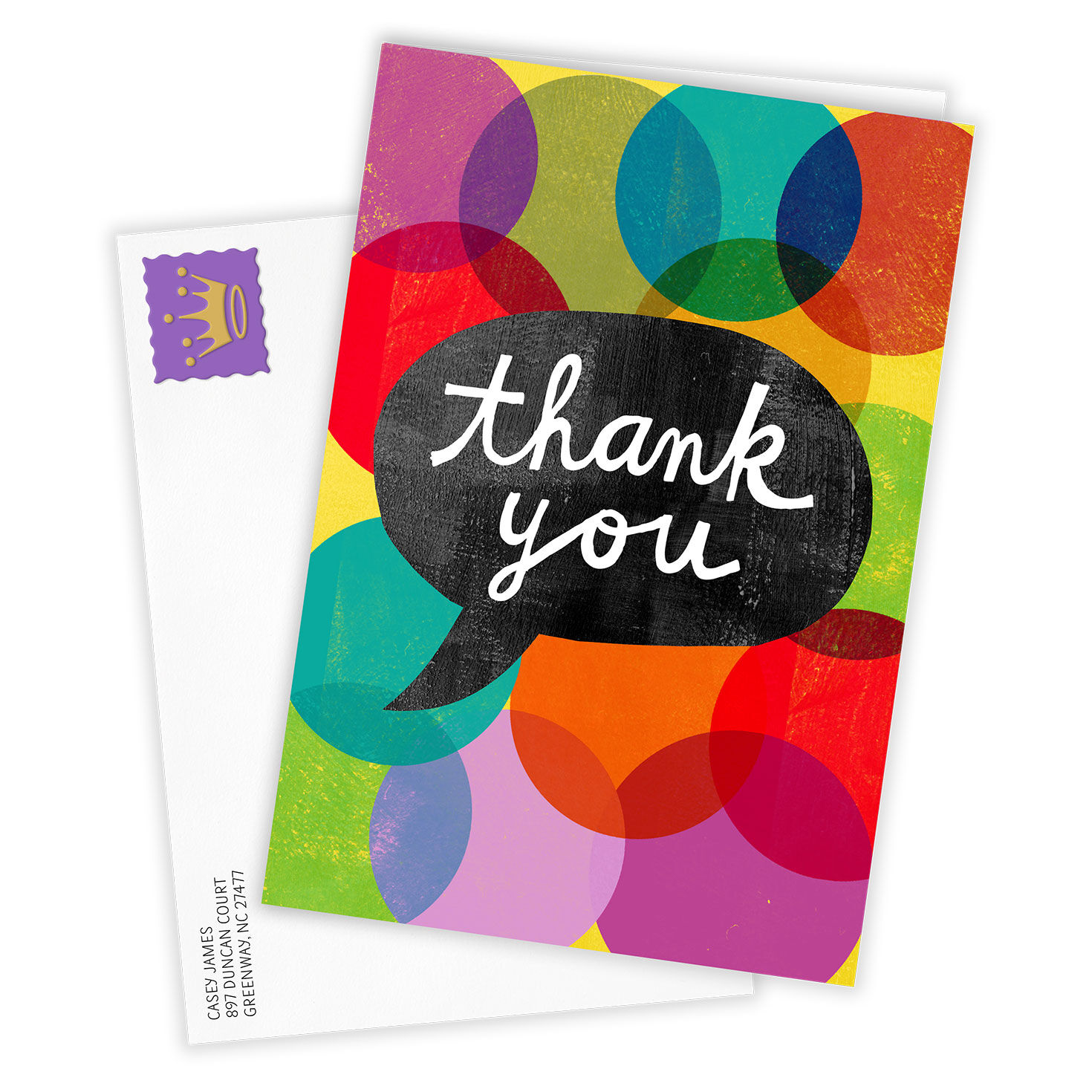Word Bubble Custom Thank-You Card, , large image number 2