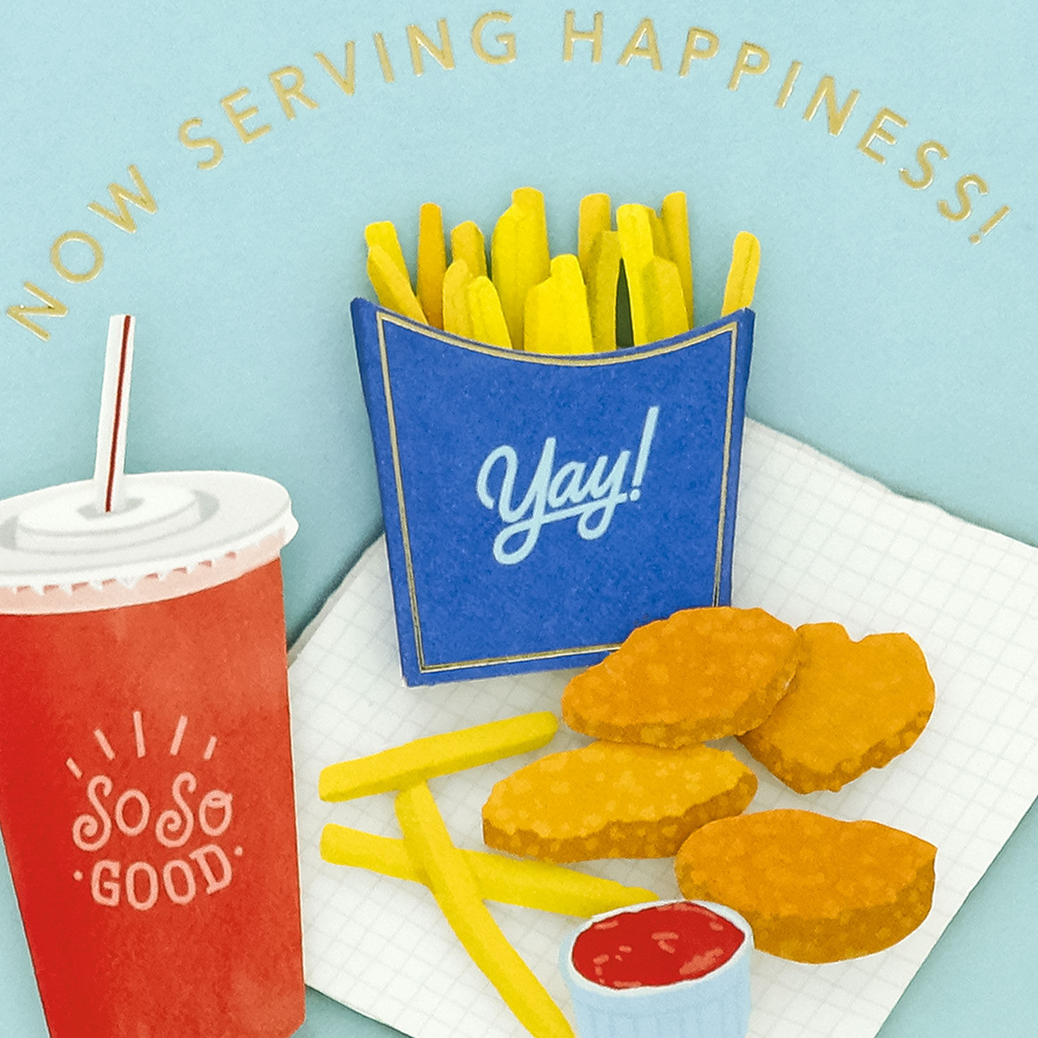 Fast Food Chicken Nuggets Kids Birthday Card Card Front Detail image number 4